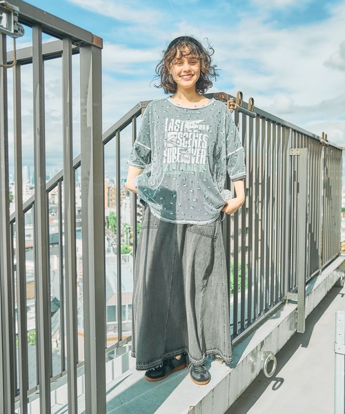 niko and...（ニコアンド）の「リメイクフレアスカート　[NKJ 2026AW]（デニムスカート・レディース・カーキ/サックスブルー/チャコール・LARGE/MEDIUM）」の8枚目の写真