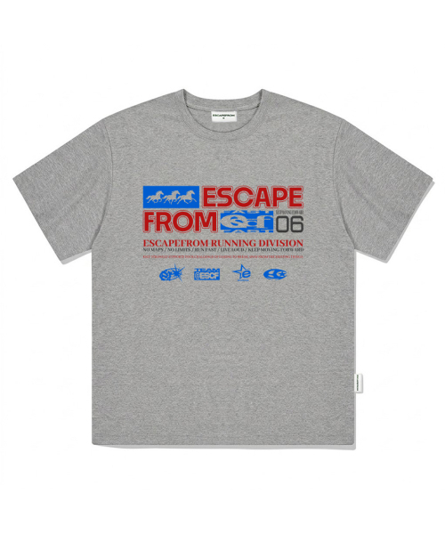 ESCAPEFROM（エスケープフロム）の「ムービングトリプルホースプリントオーバーサイズ半袖Tシャツメランジブルー（Tシャツ/カットソー・レディース・その他・LARGE/SMALL/MEDIUM）」の3枚目の写真