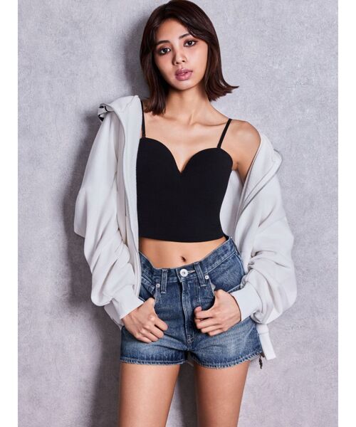 GYDA(ジェイダ)の「FULL FACE BUNNY ZIP UPパーカー(パーカー・レディース・ブラック/オフホワイト・FREE)」の4枚目の写真