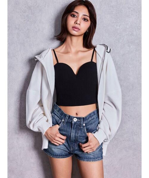 GYDA(ジェイダ)の「FULL FACE BUNNY ZIP UPパーカー(パーカー・レディース・ブラック/オフホワイト・FREE)」の5枚目の写真