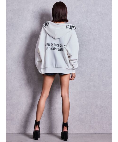 GYDA(ジェイダ)の「FULL FACE BUNNY ZIP UPパーカー(パーカー・レディース・ブラック/オフホワイト・FREE)」の8枚目の写真