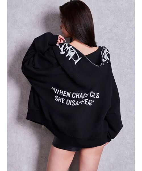 GYDA(ジェイダ)の「FULL FACE BUNNY ZIP UPパーカー(パーカー・レディース・ブラック/オフホワイト・FREE)」の11枚目の写真