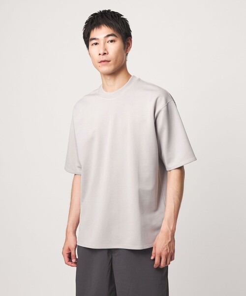green label relaxing(グリーンレーベルリラクシング)の「アムンゼン ダブルフェイス クルーネック 半袖 Tシャツ -接触冷感-(Tシャツ/カットソー・メンズ・オリーブ/ライトグレー/モカ/ダークグレー・S/XL/L/M)」の1枚目の写真