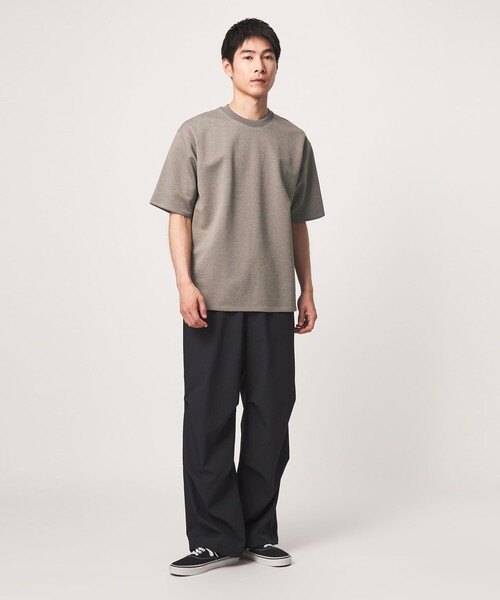 green label relaxing(グリーンレーベルリラクシング)の「アムンゼン ダブルフェイス クルーネック 半袖 Tシャツ -接触冷感-(Tシャツ/カットソー・メンズ・オリーブ/ライトグレー/モカ/ダークグレー・S/XL/L/M)」の5枚目の写真
