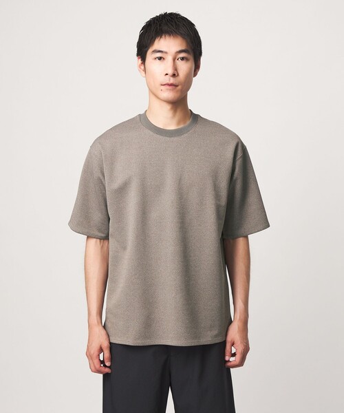 green label relaxing(グリーンレーベルリラクシング)の「アムンゼン ダブルフェイス クルーネック 半袖 Tシャツ -接触冷感-(Tシャツ/カットソー・メンズ・オリーブ/ライトグレー/モカ/ダークグレー・S/XL/L/M)」の8枚目の写真