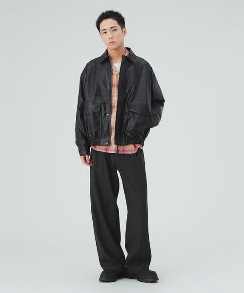 BEAMS HEART（ビームスハート）の「フェイクレザー クラシック ブルゾン（ブルゾン・メンズ・ダークブラウン/ブラック・LARGE/SMALL/MEDIUM）」の3枚目の写真