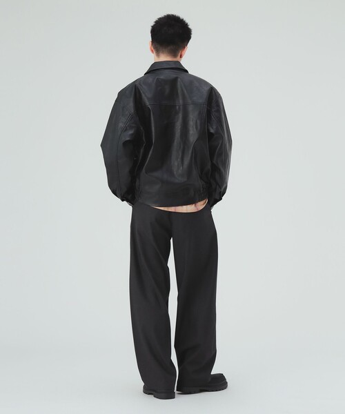BEAMS HEART（ビームスハート）の「フェイクレザー クラシック ブルゾン（ブルゾン・メンズ・ダークブラウン/ブラック・LARGE/SMALL/MEDIUM）」の4枚目の写真