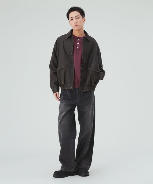 BEAMS HEART（ビームスハート）の「フェイクレザー クラシック ブルゾン（ブルゾン・メンズ・ダークブラウン/ブラック・LARGE/SMALL/MEDIUM）」の11枚目の写真