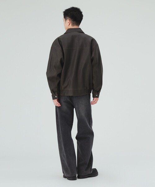 BEAMS HEART（ビームスハート）の「フェイクレザー クラシック ブルゾン（ブルゾン・メンズ・ダークブラウン/ブラック・LARGE/SMALL/MEDIUM）」の12枚目の写真