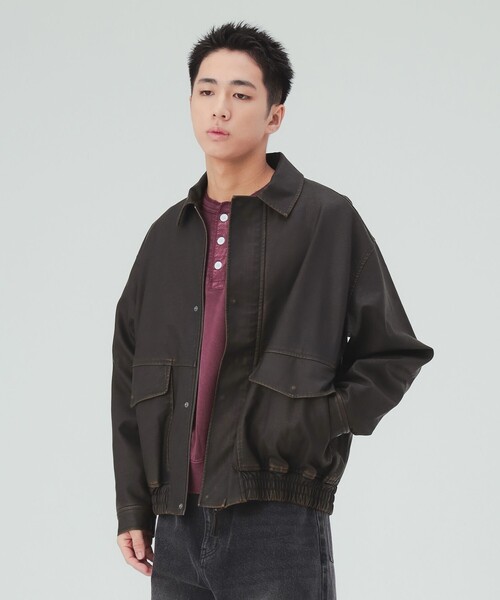 BEAMS HEART（ビームスハート）の「フェイクレザー クラシック ブルゾン（ブルゾン・メンズ・ダークブラウン/ブラック・LARGE/SMALL/MEDIUM）」の13枚目の写真