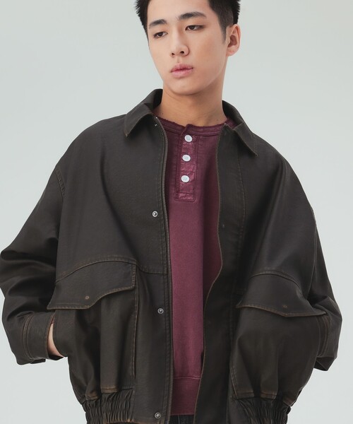 BEAMS HEART（ビームスハート）の「フェイクレザー クラシック ブルゾン（ブルゾン・メンズ・ダークブラウン/ブラック・LARGE/SMALL/MEDIUM）」の14枚目の写真