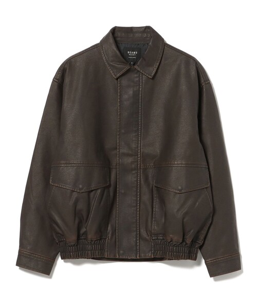 BEAMS HEART（ビームスハート）の「フェイクレザー クラシック ブルゾン（ブルゾン・メンズ・ダークブラウン/ブラック・LARGE/SMALL/MEDIUM）」の15枚目の写真