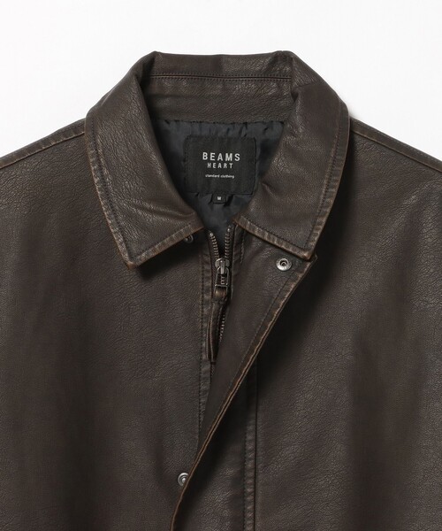 BEAMS HEART（ビームスハート）の「フェイクレザー クラシック ブルゾン（ブルゾン・メンズ・ダークブラウン/ブラック・LARGE/SMALL/MEDIUM）」の16枚目の写真