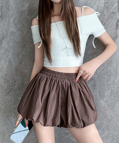 Girly Doll(ガーリードール)の「バルーンショートパンツ(その他パンツ・レディース・ホワイト/ブラウン/ブラック・L/M)」の2枚目の写真