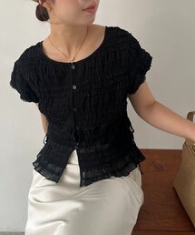 CAPRICIEUX LE'MAGE（カプリシューレマージュ）の「サイドリボンシャーリングブラウス（シャツ/ブラウス）」
