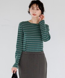 マルチボーダーフライス ロング Tシャツ