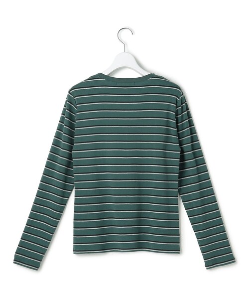 23区 L(ニジュウサンクオオキイサイズ)の「マルチボーダーフライス ロング Tシャツ(Tシャツ/カットソー・レディース・ダークグリーン系1/ダークブラウン系1・46/44/48)」の11枚目の写真
