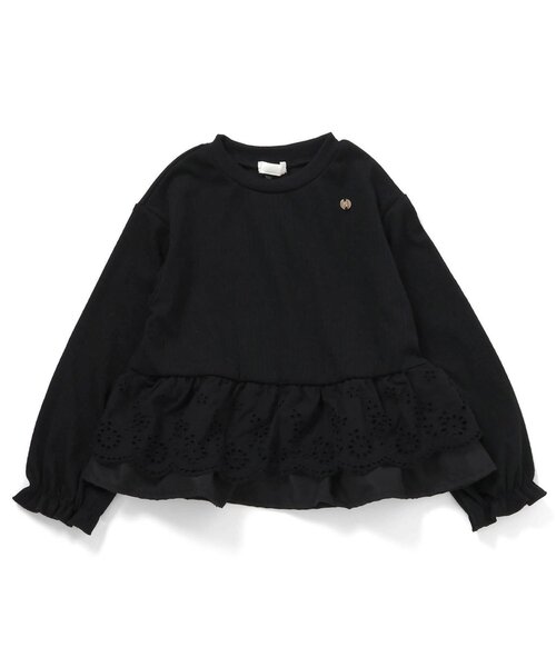 apres les cours（アプレレクール）の「レースフリル切り替えリブ長袖Tシャツ（Tシャツ/カットソー・キッズ・グレー/ブラック・80/90/100/110/120/130/140）」の11枚目の写真