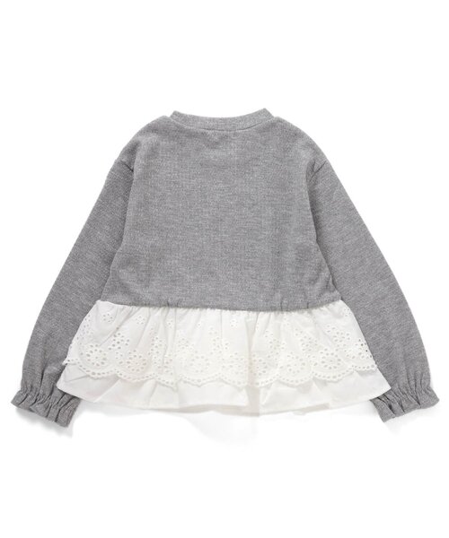 apres les cours（アプレレクール）の「レースフリル切り替えリブ長袖Tシャツ（Tシャツ/カットソー・キッズ・グレー/ブラック・80/90/100/110/120/130/140）」の13枚目の写真