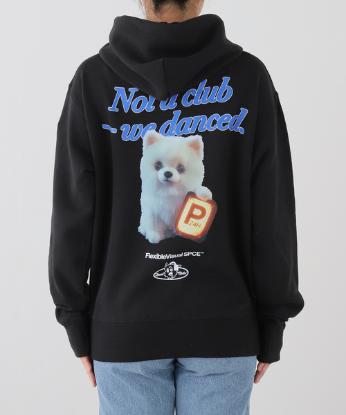 FlexibleVisual SPCE（フレキシブルヴィジュアルスペース）の「FlexibleVisual SPCE Puppy Parking Hoodie（パーカー・レディース・ブラック・LARGE/SMALL）」の12枚目の写真