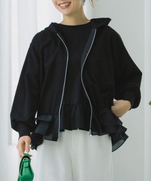 Sono（ソーノ）の「【SONO/ソーノ】[French Terry]　エアリーペタルフーディ（Tシャツ/カットソー・レディース・グレー/ホワイト/ブラック・F）」の3枚目の写真