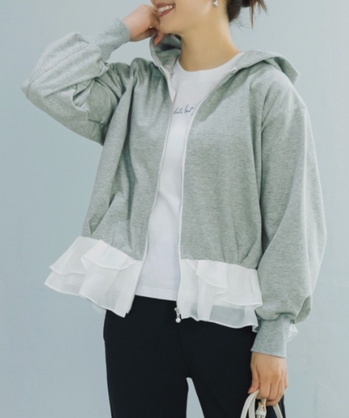 Sono（ソーノ）の「【SONO/ソーノ】[French Terry]　エアリーペタルフーディ（Tシャツ/カットソー・レディース・グレー/ホワイト/ブラック・F）」の21枚目の写真