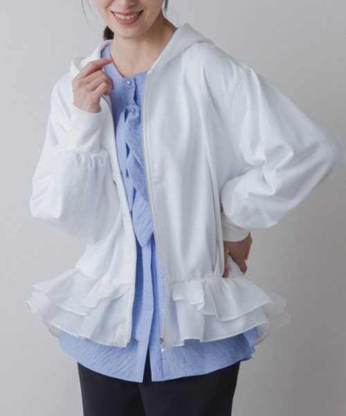 Sono（ソーノ）の「【SONO/ソーノ】[French Terry]　エアリーペタルフーディ（Tシャツ/カットソー・レディース・グレー/ホワイト/ブラック・F）」の9枚目の写真