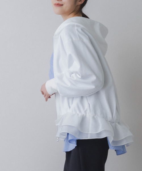 Sono（ソーノ）の「【SONO/ソーノ】[French Terry]　エアリーペタルフーディ（Tシャツ/カットソー・レディース・グレー/ホワイト/ブラック・F）」の10枚目の写真