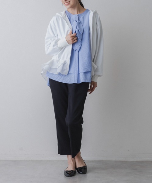 Sono（ソーノ）の「【SONO/ソーノ】[French Terry]　エアリーペタルフーディ（Tシャツ/カットソー・レディース・グレー/ホワイト/ブラック・F）」の12枚目の写真