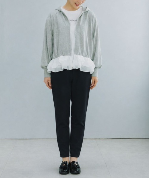 Sono（ソーノ）の「【SONO/ソーノ】[French Terry]　エアリーペタルフーディ（Tシャツ/カットソー・レディース・グレー/ホワイト/ブラック・F）」の13枚目の写真