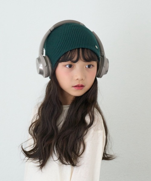 CIAOPANIC TYPY(チャオパニックティピー)の「【KIDS】ウール混リブニットビーニー(ニットキャップ/ビーニー・キッズ・グレー/ブラック/グリーン/ピンク・ONE SIZE)」の3枚目の写真