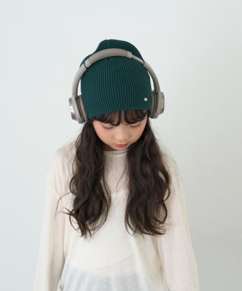 CIAOPANIC TYPY(チャオパニックティピー)の「【KIDS】ウール混リブニットビーニー(ニットキャップ/ビーニー・キッズ・グレー/ブラック/グリーン/ピンク・ONE SIZE)」の8枚目の写真