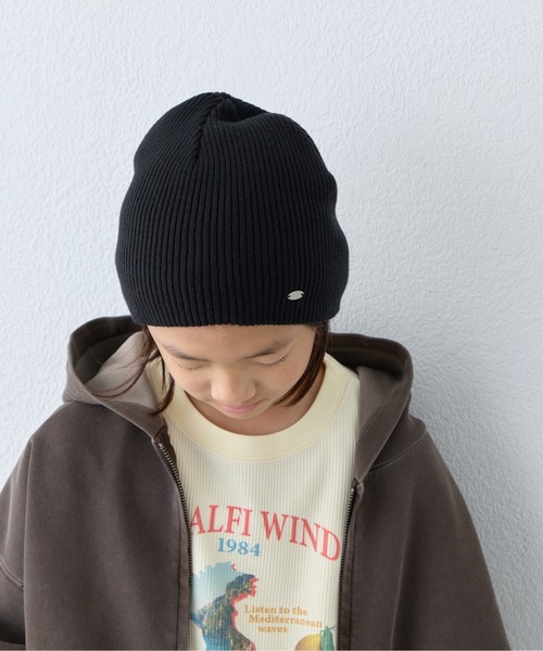 CIAOPANIC TYPY(チャオパニックティピー)の「【KIDS】ウール混リブニットビーニー(ニットキャップ/ビーニー・キッズ・グレー/ブラック/グリーン/ピンク・ONE SIZE)」の12枚目の写真