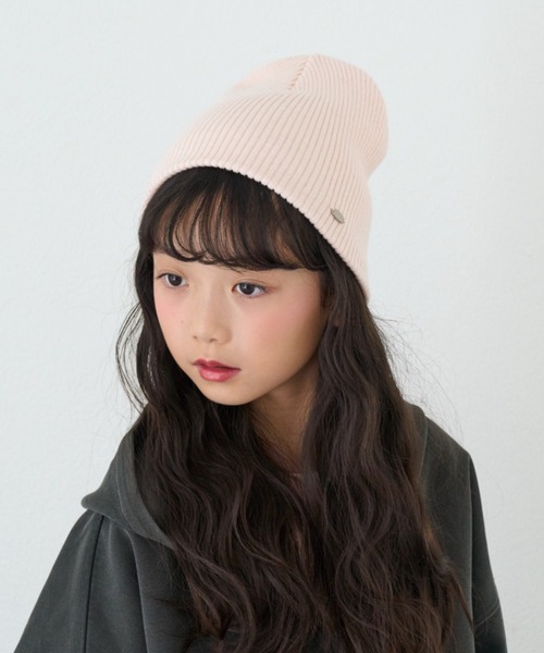 CIAOPANIC TYPY(チャオパニックティピー)の「【KIDS】ウール混リブニットビーニー(ニットキャップ/ビーニー・キッズ・グレー/ブラック/グリーン/ピンク・ONE SIZE)」の14枚目の写真