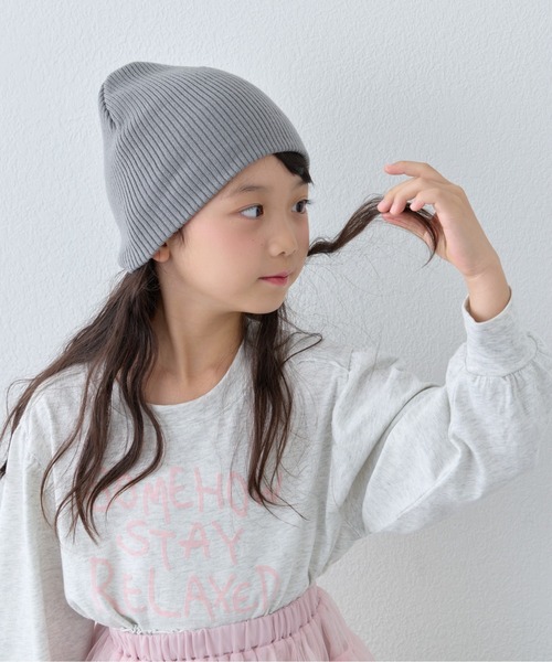 CIAOPANIC TYPY(チャオパニックティピー)の「【KIDS】ウール混リブニットビーニー(ニットキャップ/ビーニー・キッズ・グレー/ブラック/グリーン/ピンク・ONE SIZE)」の16枚目の写真