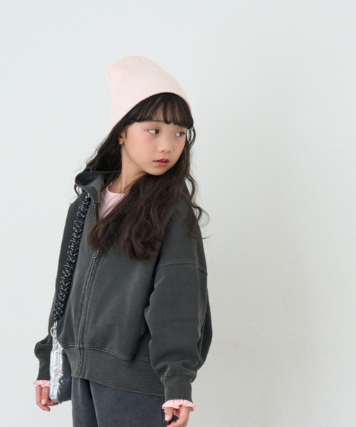 CIAOPANIC TYPY(チャオパニックティピー)の「【KIDS】ウール混リブニットビーニー(ニットキャップ/ビーニー・キッズ・グレー/ブラック/グリーン/ピンク・ONE SIZE)」の17枚目の写真