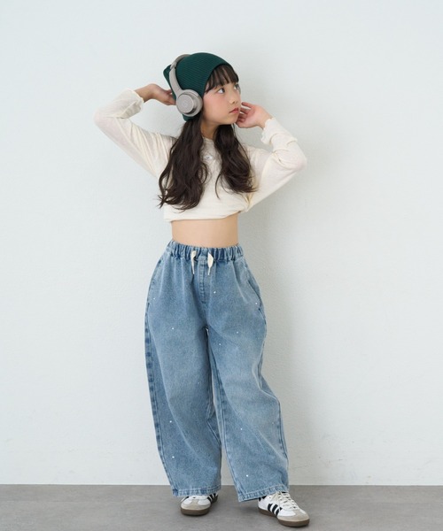 CIAOPANIC TYPY(チャオパニックティピー)の「【KIDS】ウール混リブニットビーニー(ニットキャップ/ビーニー・キッズ・グレー/ブラック/グリーン/ピンク・ONE SIZE)」の18枚目の写真