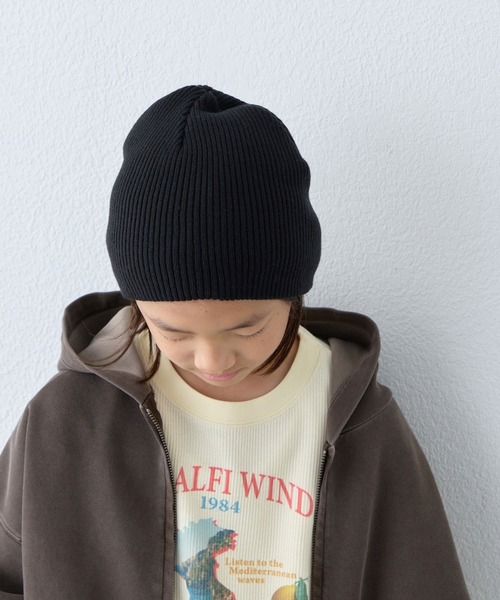 CIAOPANIC TYPY(チャオパニックティピー)の「【KIDS】ウール混リブニットビーニー(ニットキャップ/ビーニー・キッズ・グレー/ブラック/グリーン/ピンク・ONE SIZE)」の20枚目の写真