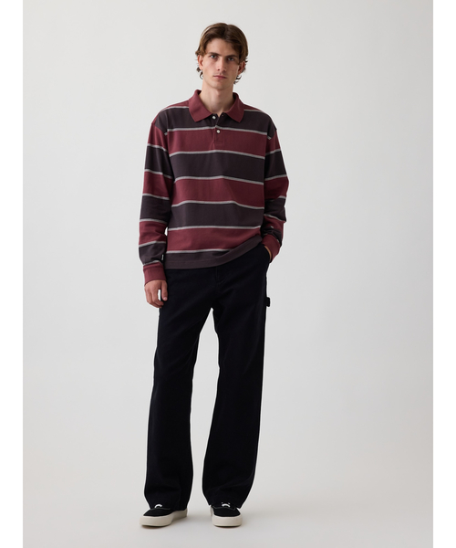 GAP(ギャップ)の「オーバーサイズ ピケポロシャツ(ポロシャツ・メンズ・バーガンディー/ブルー系その他2/ブルー系その他/ネイビー・XL/L/M/S/XS)」の7枚目の写真