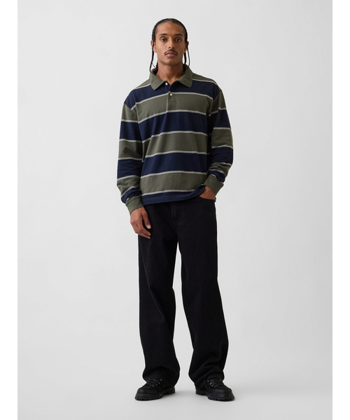 GAP(ギャップ)の「オーバーサイズ ピケポロシャツ(ポロシャツ・メンズ・バーガンディー/ブルー系その他2/ブルー系その他/ネイビー・XL/L/M/S/XS)」の8枚目の写真