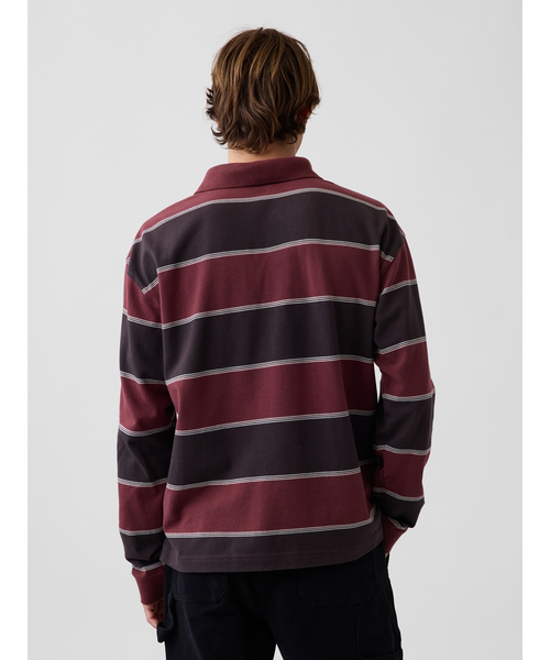 GAP(ギャップ)の「オーバーサイズ ピケポロシャツ(ポロシャツ・メンズ・バーガンディー/ブルー系その他2/ブルー系その他/ネイビー・XL/L/M/S/XS)」の10枚目の写真