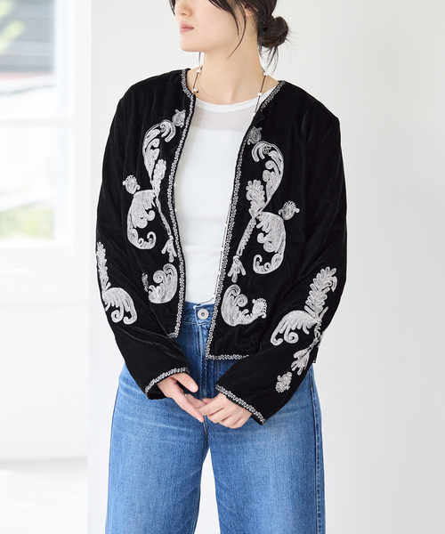 IENA(イエナ)の「COUTURE D'ADAM/クチュールドアダム Velvet Embroidery JK 26AW-200(その他アウター・レディース・ブラック・38)」の18枚目の写真