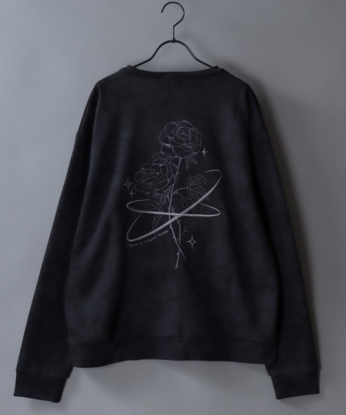 SITRY(シトリー)の「Rose Embroidery Sweat Shirt/フラワー バック刺繍 ワンポイント刺繍 オーバーサイズ スウェット トレーナー レディース メンズ(スウェット・メンズ・ブラック/ブラウン/ワイン・M/L)」の5枚目の写真