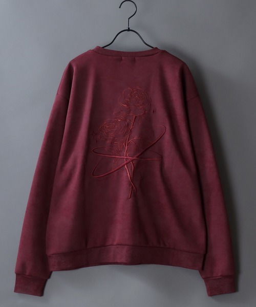SITRY(シトリー)の「Rose Embroidery Sweat Shirt/フラワー バック刺繍 ワンポイント刺繍 オーバーサイズ スウェット トレーナー レディース メンズ(スウェット・メンズ・ブラック/ブラウン/ワイン・M/L)」の9枚目の写真