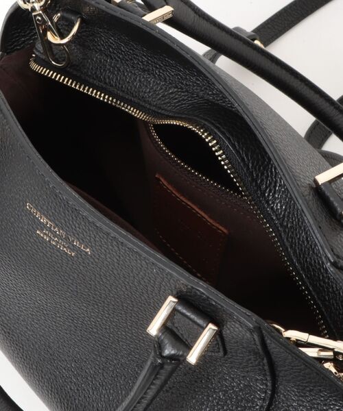inter-chaussures(インターショシュール)の「【CHRISTIAN VILLA】2WAY ベルトデザイン バッグ(Q66345)(ハンドバッグ・レディース・ブラック・ALL)」の4枚目の写真