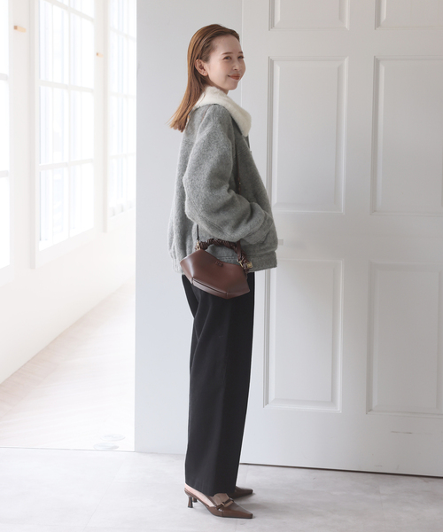 U by SPICK&SPAN（ユーバイスピックアンドスパン）の「バックギャザーウールシャギーブルゾン（その他アウター・レディース・ネイビー/グレー・FREE）」の21枚目の写真