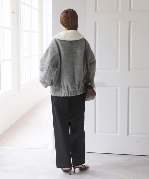U by SPICK&SPAN（ユーバイスピックアンドスパン）の「バックギャザーウールシャギーブルゾン（その他アウター・レディース・ネイビー/グレー・FREE）」の22枚目の写真
