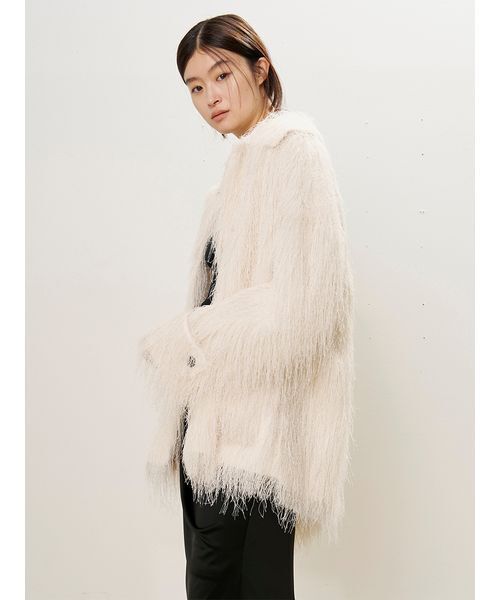 MIESROHE(ミースロエ)の「フリンジシャギーバルカラージャケット(その他アウター・レディース・ライトピンク/オフホワイト・1/0)」の18枚目の写真