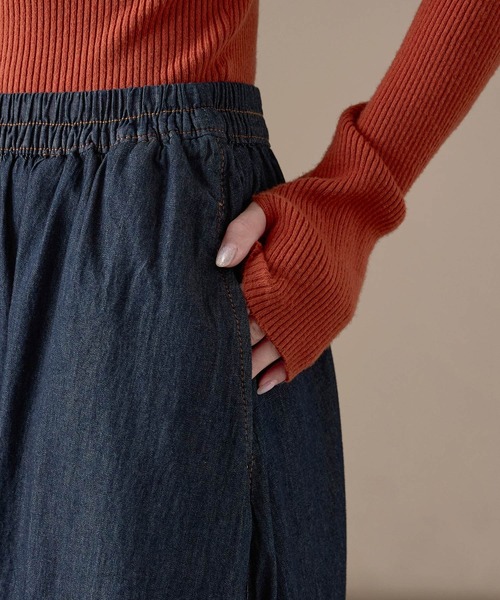 Fashion Letter(ファッションレター)の「M-5L フレアデニムスカート(デニムスカート・レディース・ワンウォッシュ/ライトブルー・4L~5L/LL~3L/M~L)」の15枚目の写真