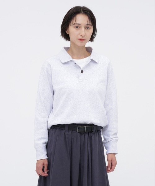 MHL.(エムエイチエル)の「FINE GRAIN COTTON JERSEY(Tシャツ/カットソー・レディース・ダークブラウン/ライトグレー・2)」の2枚目の写真
